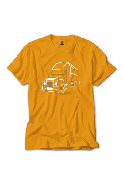 CrowsGate Μπλουζάκι με σιλουέτα φορτηγού, πολύχρωμο, κίτρινο χρώμα, μέγεθος XS