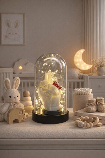 NOVATECH İNOVASYON Fanus İçinde Bebek, El Figürü ve “Welcome Baby” Yazı Detay...