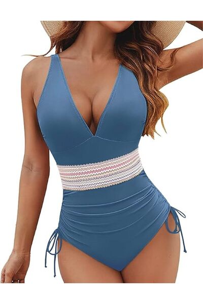 OEM Women's One Piece Swimsuit Tummy Shaper - Push-up, Adjustable Straps - Bl...