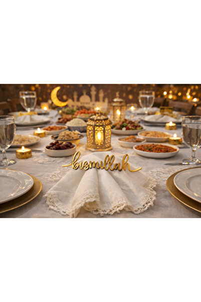 Stoneda 6 Pieces Ramadan Table Decoration Bismillah Blessings Ornament Besmel...