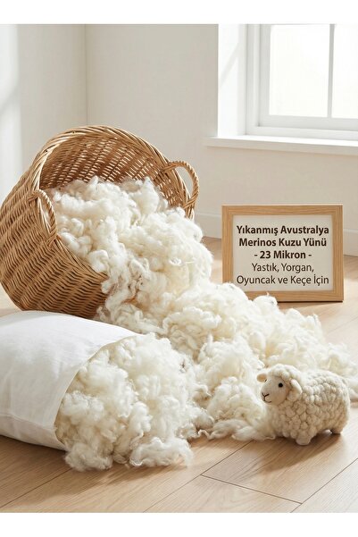 Ars Natural %100 Avustralya Merinos Kuzu Yünü 1KG - Kilo İle Satış - Yastık, ...