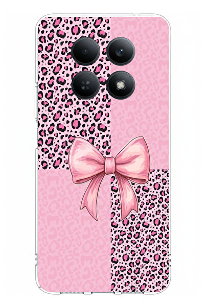 TechTree حافظة سيليكون متوافقة مع هاتف Redmi Note 15 4G بنمط الفهد الوردي وطب...