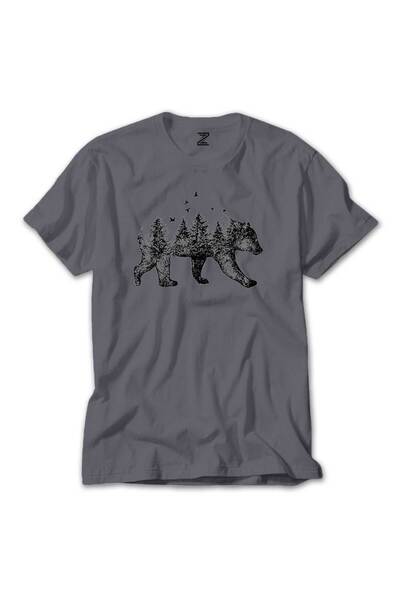 CrowsGate Tricou Bear Forest Gri