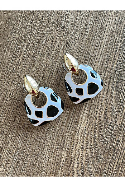 Büyük Hanım Checkered Elegant Metal Earrings