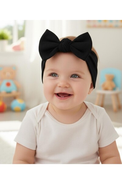 Babygiz Baby Girl Children's Bow-Tie Hairband, 100% Cotton Combed Cotton, Non...