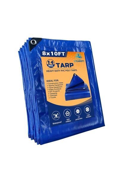 OEM Waterproof Protection Tarpaulin - UV Resistant PVC, Metal Rings - 1.8 x 3...