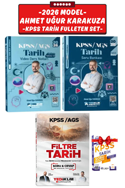 Yediiklim Yayınları Ahmet Uğur Karakuza 2026 KPSS-AGS Tarih Video Ders Notlar...