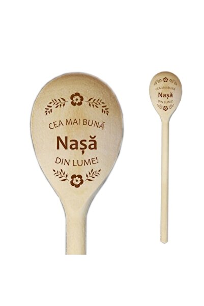 OEM Engraved Wooden Spoon with Dedication Nasa – 30 cm – Souvenir Gift
