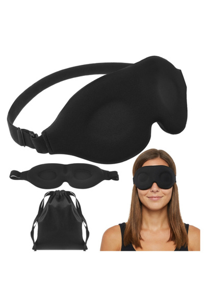 zola Μάσκα ύπνου με αφρό μνήμης, περιφέρεια 24-60 cm, 24,5 x 9,5 x 1,5 cm, μαύρη