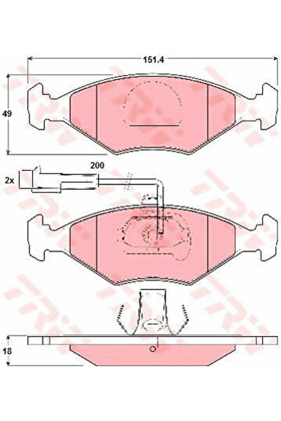 TRW Σετ τακάκια, δισκόφρενα GDB1393