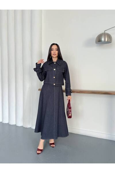 VESS MODA Dress and Jacket Denim Suit