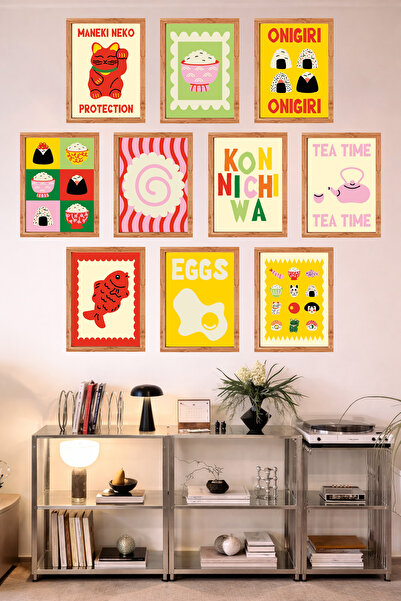 UNT 10-Frame Look Kitchen |   Modern |   Retro Wall Poster Painting Set – 15X...