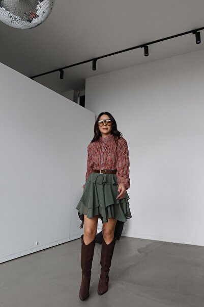 Özge Özgenç Kat Kat Şifon Etek