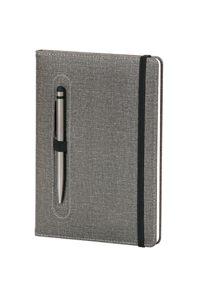 mercanpromosyon Kişiye Özel İsim Yazılı Füme Termo Deri Defter - Kalem Bölmel...