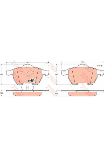 TRW Set plăcuțe de frână, frână cu disc GDB1204