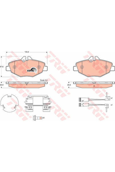 TRW Set plăcuțe de frână, frână cu disc GDB1542