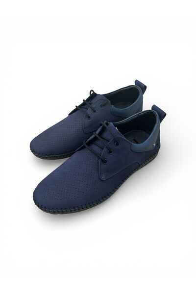 PATRON SHOES حذاء كاجوال للرجال من الجلد الطبيعي بنعل مطاطي