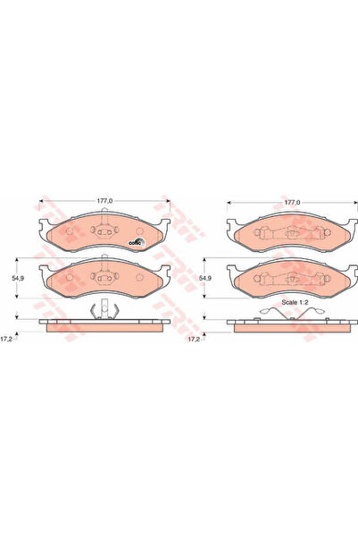 TRW Set plăcuțe de frână, frână cu disc GDB1153