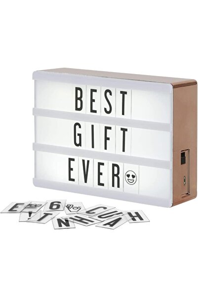 OEM Retro Illuminated LED Sign - 100 DIY Letters and Numbers, Rose Gold Frame...