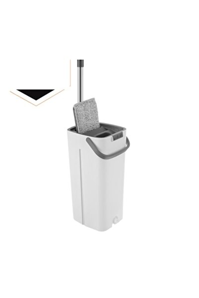 Ruhhy Mop plat cu galeata dubla capacitate 8.5L, stoarcere fara atingere, cap...