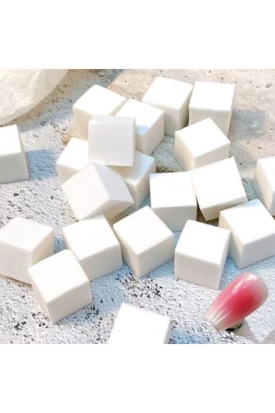 GIRLS CORNER Nail Art Sponges, Set of 65 white