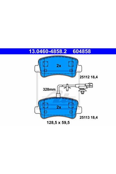 Ate Σετ τακάκια φρένων, δισκόφρενα 13.0460-4858.2
