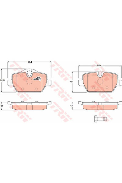 TRW Set Placute Frana,Frana Disc Gdb1612 Bmw 1/3/3 Cupe Bmw (Brilliance) 3 Se...