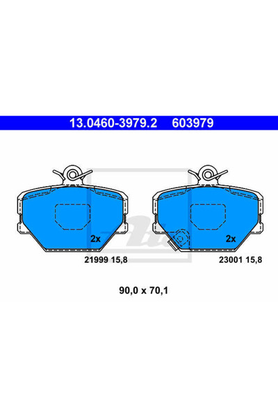Ate Set plăcuțe de frână, frână cu disc 13.0460-3979.2