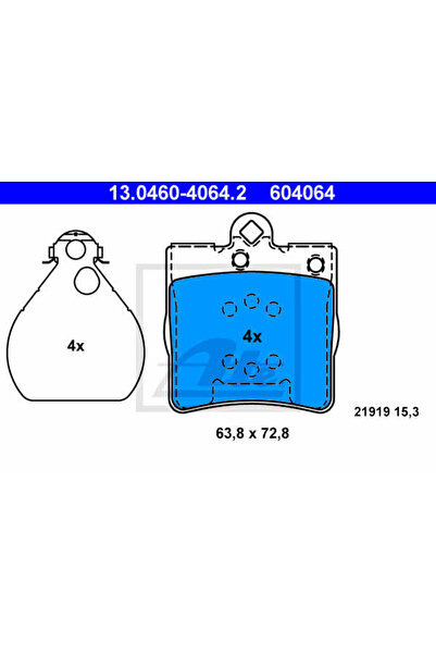 Ate Set plăcuțe de frână, frână cu disc 13.0460-4064.2