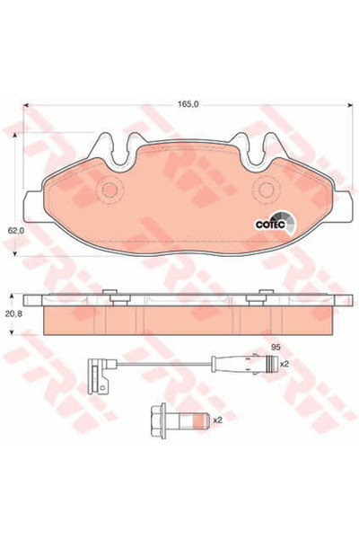 TRW Brake Pad Set, disc brake GDB1600