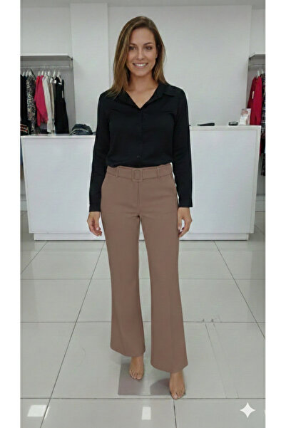 HANIMCA GİYİM High Waisted Summer Half Spanish Flare Palazzo Women's Pants wi...