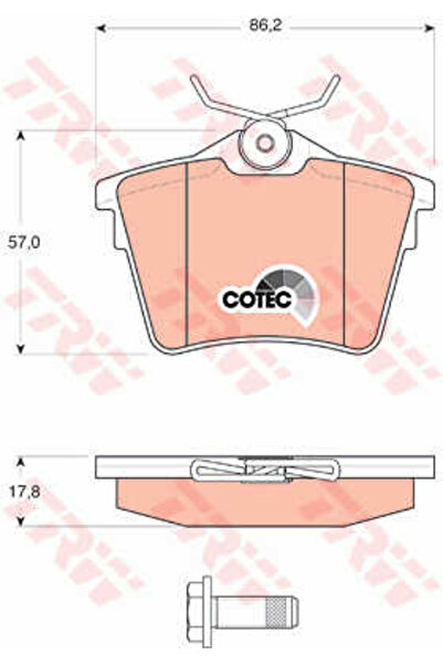 TRW Σετ τακάκια, δισκόφρενα GDB1596