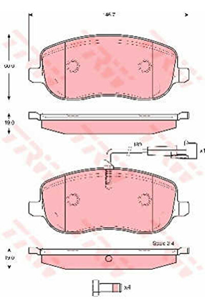TRW Σετ τακάκια, δισκόφρενα GDB1636