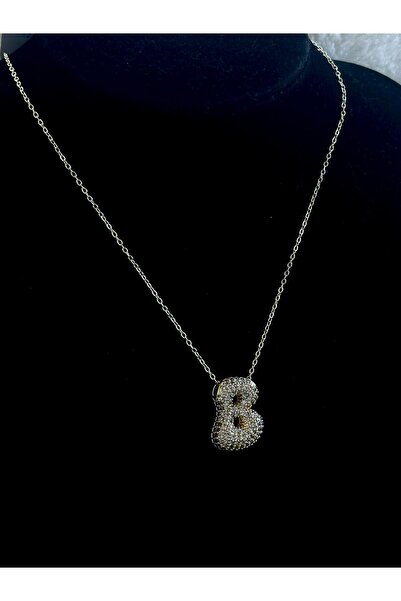 stainles steel B Harfli BalonModel Kolye