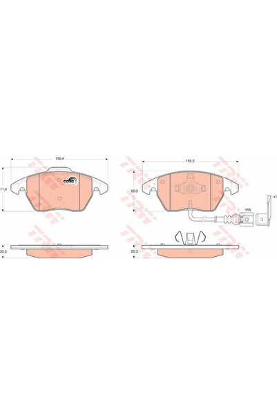 TRW Комплект спирачни накладки, дискови спирачки Gdb1550 Audi A1/A1 Sportback...