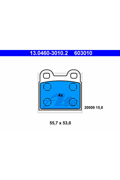 Ate Σετ τακάκια φρένων, δισκόφρενα 13.0460-3010.2