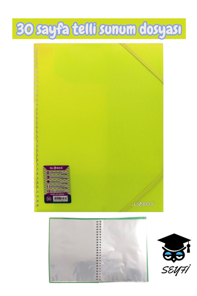 SEYFİKİRTASİYE a4 ebat spiralli sunum dosyası 30 yaprak plastik kapak