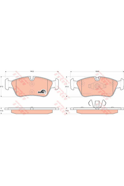 TRW Set plăcuțe de frână, frână cu disc GDB1625