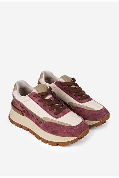 Dasha Pantofi dama NUR bej cu mov din piele si material textil 41