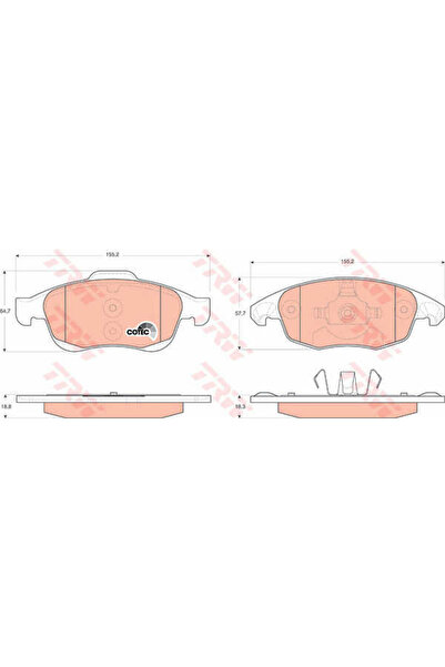 TRW Σετ τακάκια, δισκόφρενα GDB1690