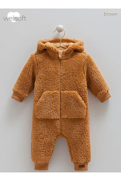Caramel Baby Boy Plush Jumpsuit Car-2109
