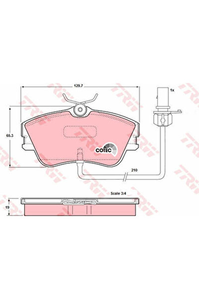 TRW Комплект спирачни накладки, дискови спирачки Gdb1367 VW California T4 Cam...