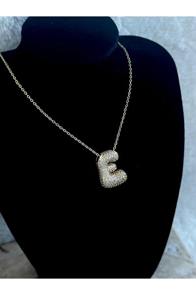 stainles steel E Harfli BalonModel Kolye