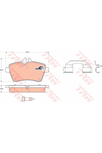 TRW Set plăcuțe de frână, frână cu disc GDB1630
