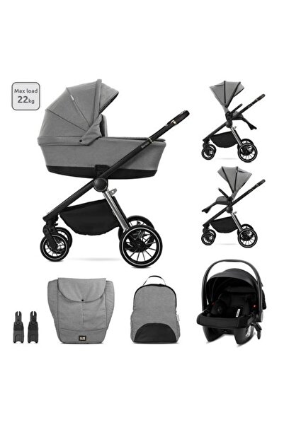 LORELLİ 3-in-1 Stroller Set Bianca with Carrycot & Aria Luxe Car Seat, Grey, ...