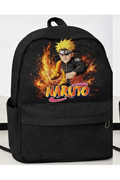 Toum Black Backpack with Anime Print