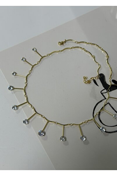 KİLİGİSTANBUL Gold Color Elegant Stone Necklace