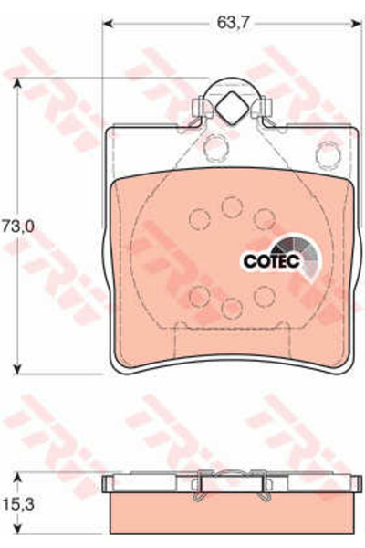 TRW Σετ τακάκια, δισκόφρενα GDB1335