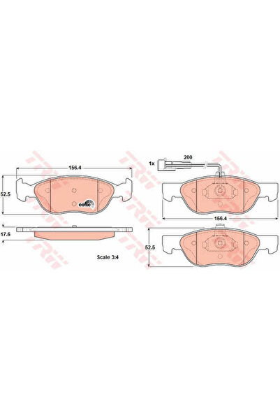 TRW Set Placute Frana, Frana Disc Gdb1290 Fiat Barchetta/Brava/Bravo I Lancia...
