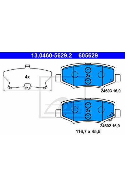 Ate Set plăcuțe de frână, frână cu disc 13.0460-5629.2